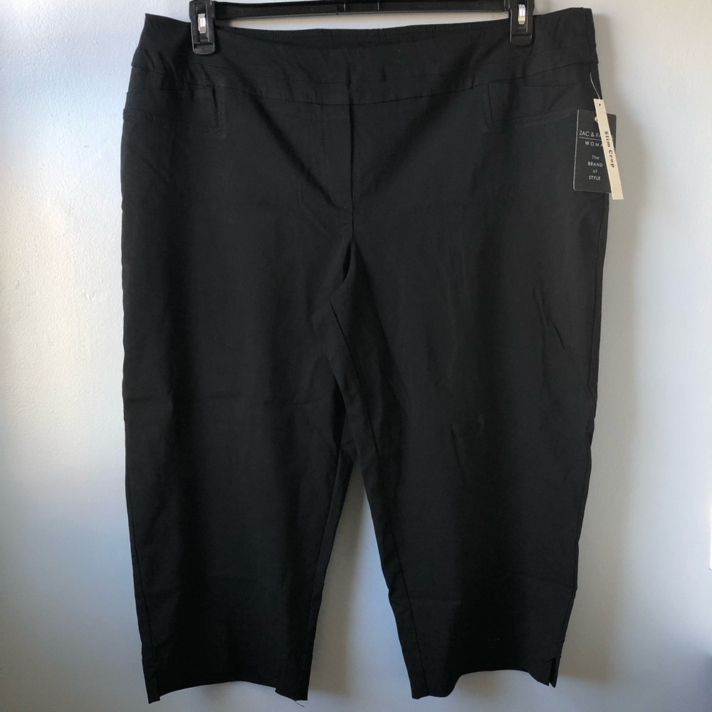 NWT Zac & Rachel Plus Size Slim Crop Women’s Capri Pants Black size 20W
